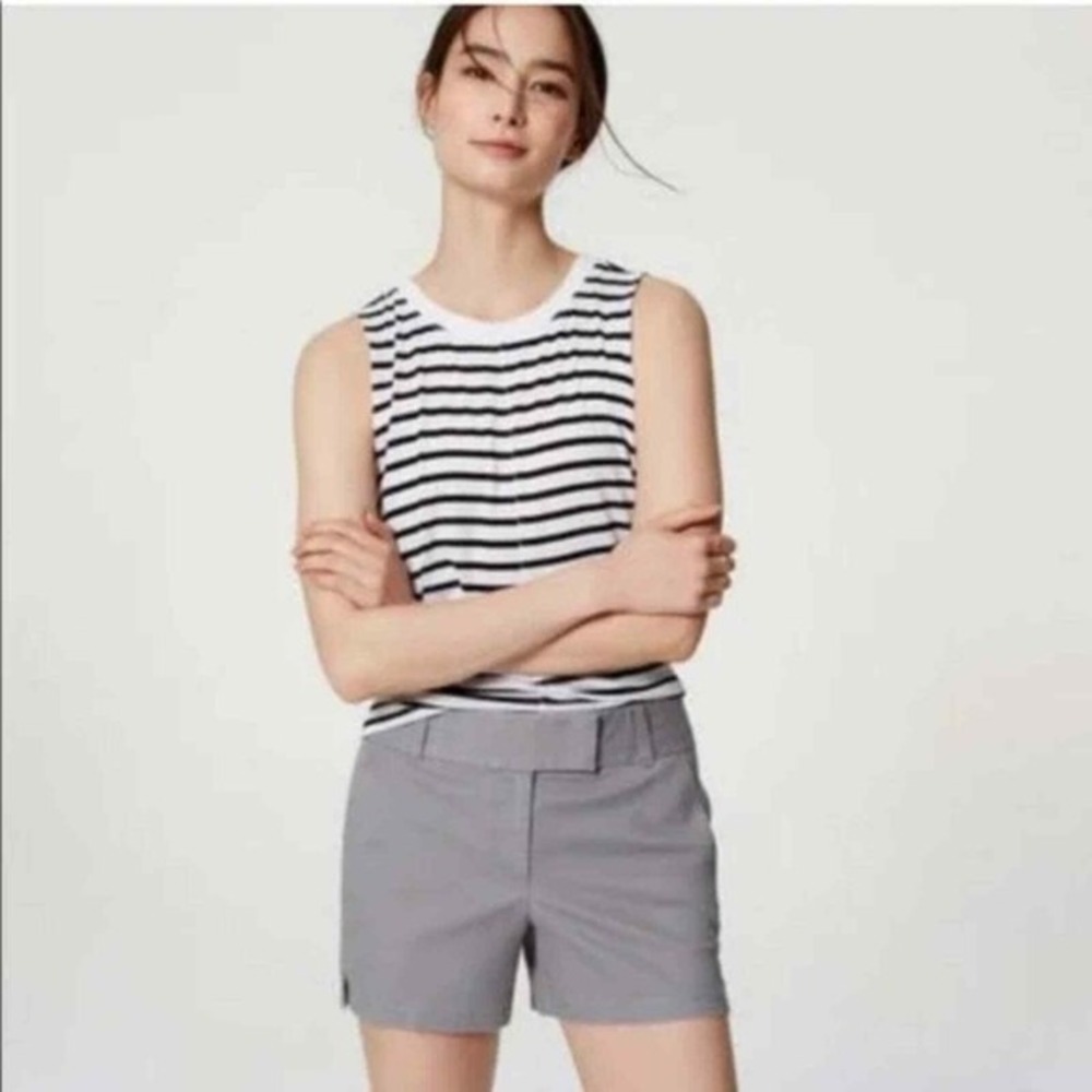Loft Grey The Riviera Short Womens Size 10 Mid Rise Chino Cotton Stretch Twill